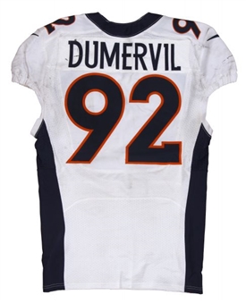 2012 Elvis Dumervil Game Worn Denver Broncos Road Jersey (PSA/DNA-NFL AUCTIONS COA)